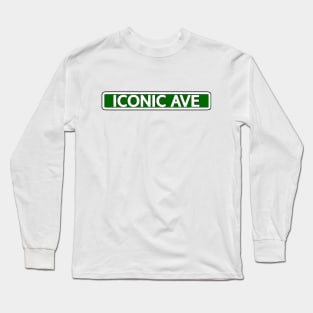 Iconic Ave Street Sign Long Sleeve T-Shirt